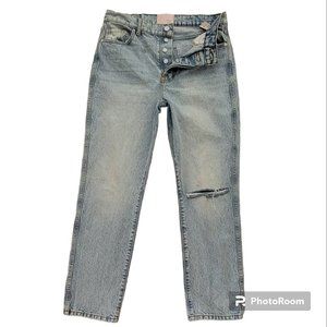 Revice Ex Boyfriend High Waisted Distressed Cheeky Mom Jeans Sz 31
